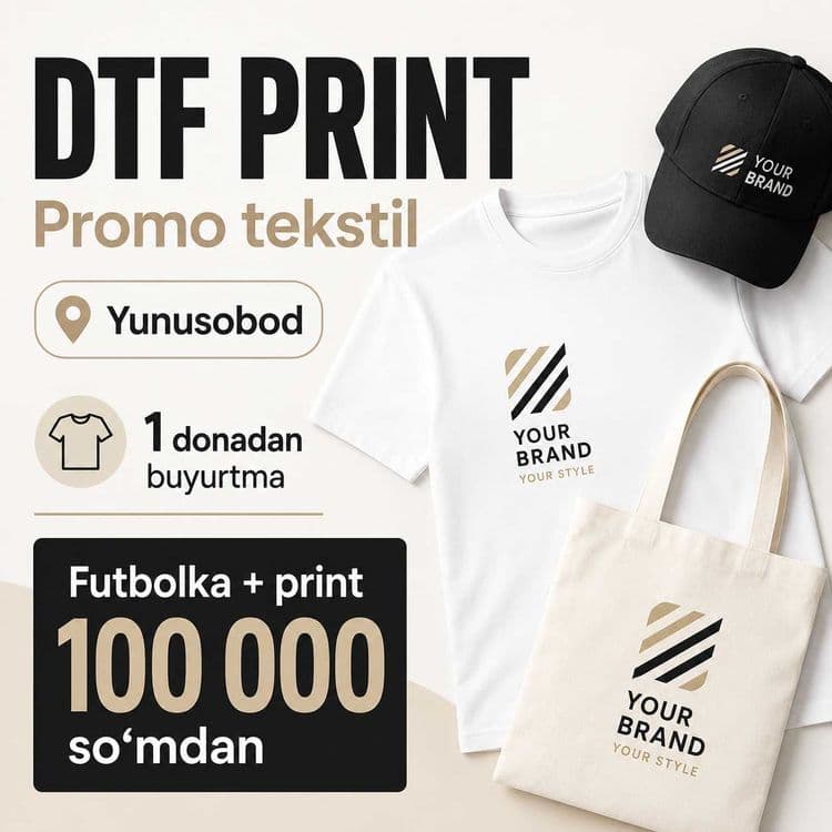 DTF print Yunusobod — promo tekstil va forma — 1
