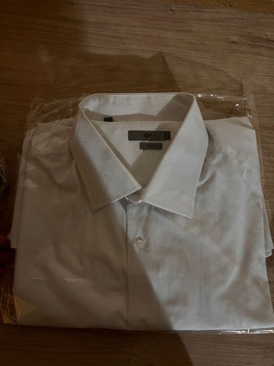 Молочно белая мужская рубашка Slimfit — 5