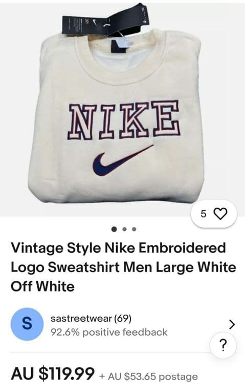 Свитшот молочный NIKE ретро — 4