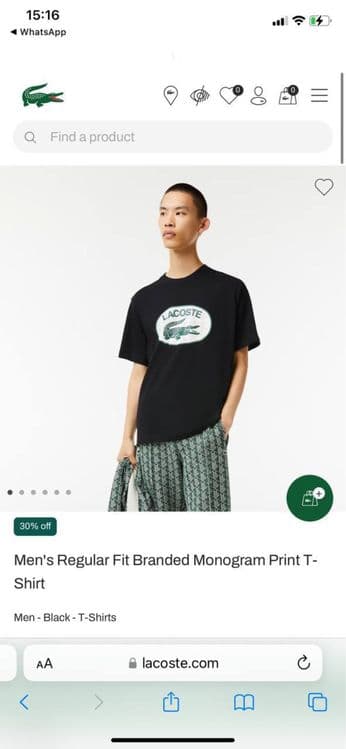 Мужская футболка 100% хлопок от Lacoste — 7