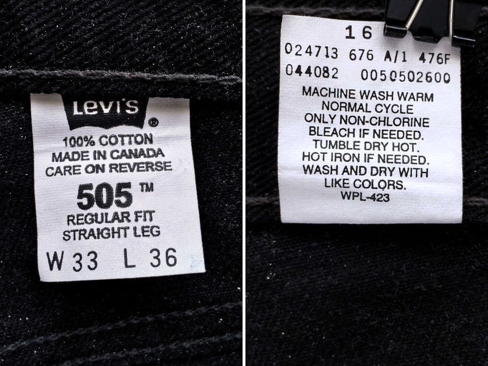 VINTAGE 1994 Made in Canada LEVI'S® 505® Straight Cut Jeans — W33 L36 — 5