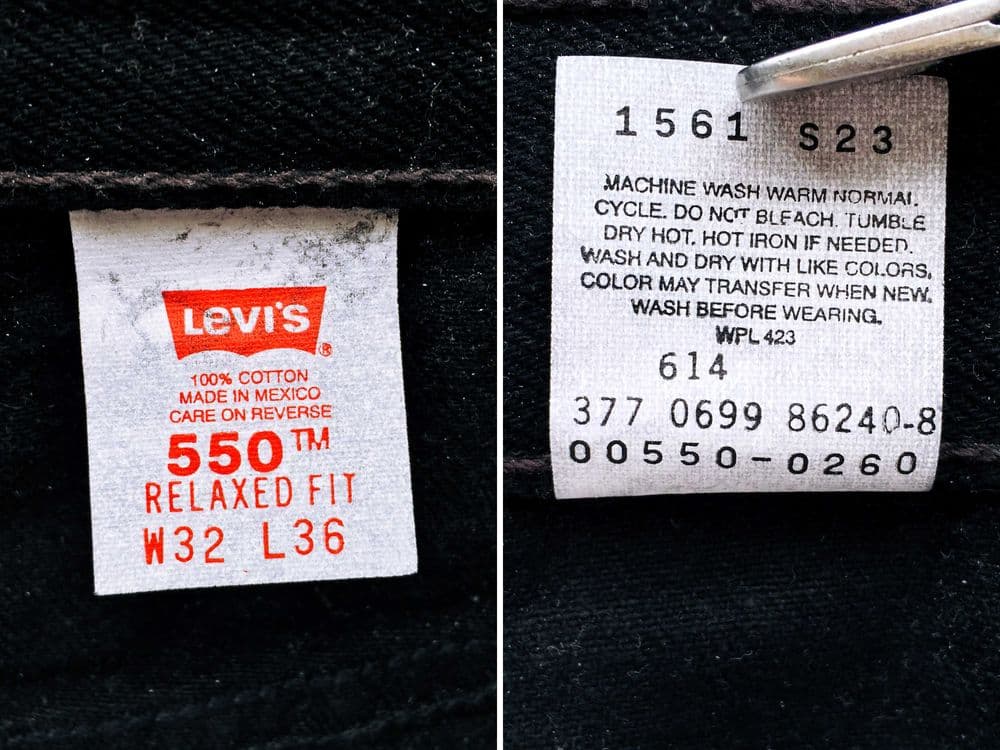VINTAGE 1999 Made in Mexico LEVI'S® 550™ Relaxed Fit Jeans — W32½ L36 — 12