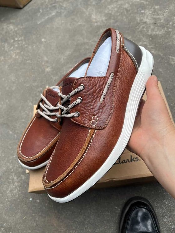 Мокасины мужские британские, кожаные туфли Clarks Atl Sail Go 39-45 — 2