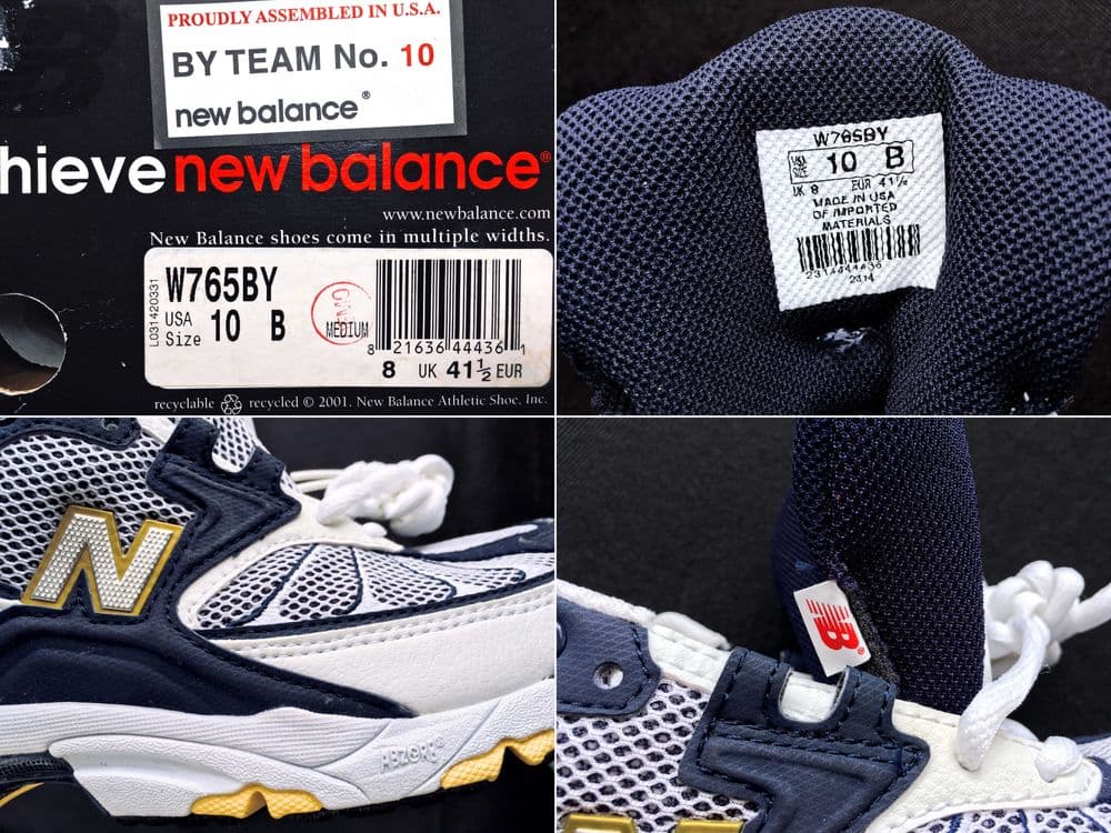 VINTAGE 2001 Made in U.S.A. New Balance® 765 Runners — 10/8 B (26.5) — 5
