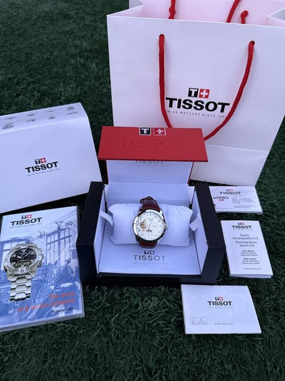 Мужские часы Tissot, кожанный ремешок, премиальные механические часы — 14