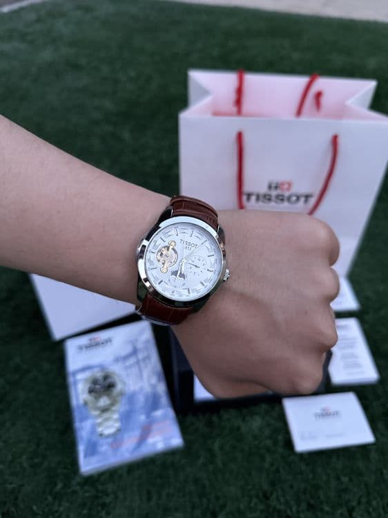 Мужские часы Tissot, кожанный ремешок, премиальные механические часы — 15