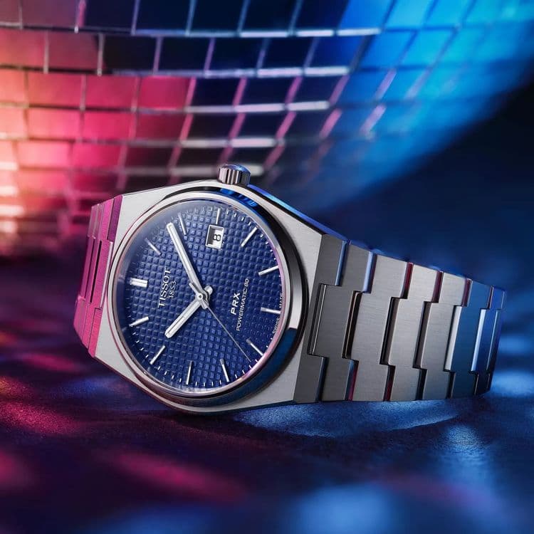 Tissot PRX Powermatic 80 | Синий, узор «Clous de Paris» | Оригинал — 3