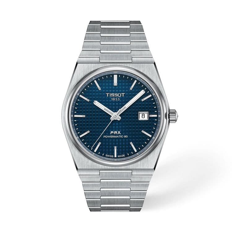 Tissot PRX Powermatic 80 | Синий, узор «Clous de Paris» | Оригинал — 4