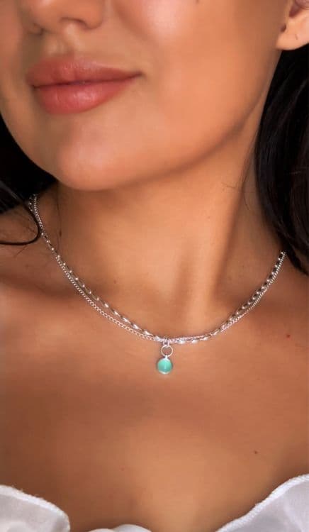 Нежное колье покрытое серебром s925 — 1