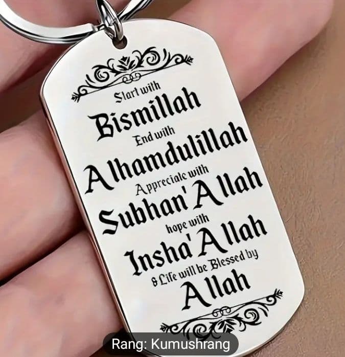Zanglamaydigan Po'latdan Yaratilgan Islomiy Baraka Kalit Zanjiri — 1