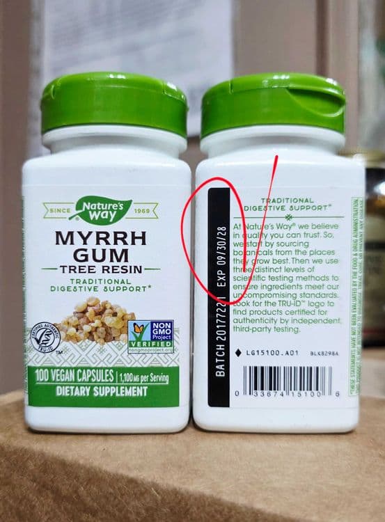 ДОСТАВКИ НЕТ Nature's Way MYRRH GUM смола мирры, древесная смола 550мг — 1