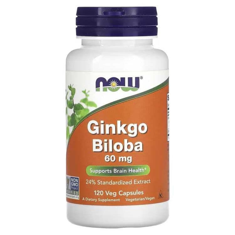 NOW Foods Гинкго билоба Ginkgo Biloba Ginkgo Biloba 60 мг и 120 мг — 3