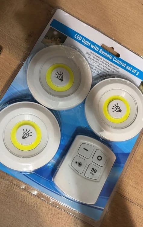 LED светильник на батарейках и липучке, 3 штуки — 8