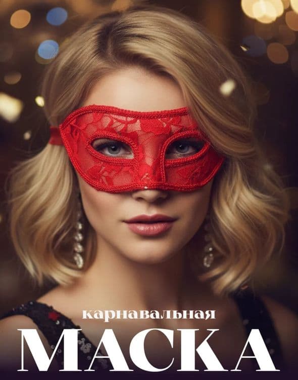 Женские карнавальные маски,черная,белая и красная — 6