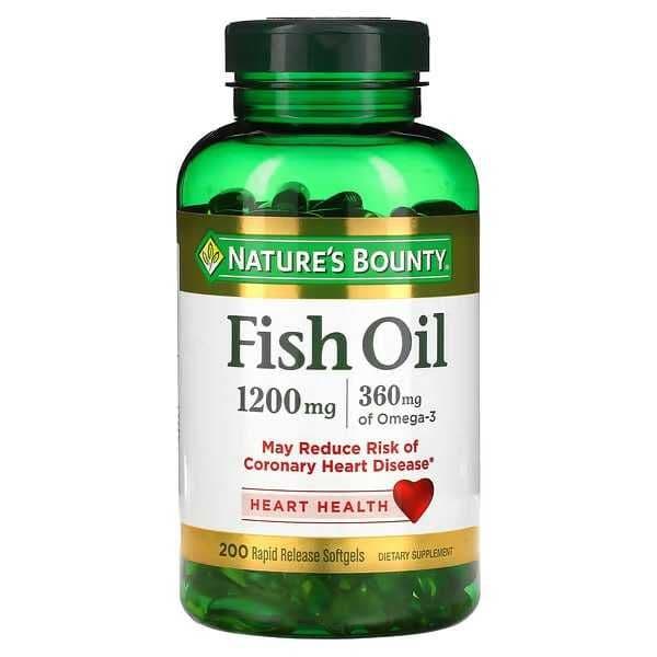 Nature's Bounty, Рыбий жир 1200 мг, 200 капсул. омега-3 1200мг. — 1