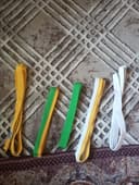 Taekwondo uchun 5 ta belboqlar oq,oq sariq,sariq, yashil sariq, yashil