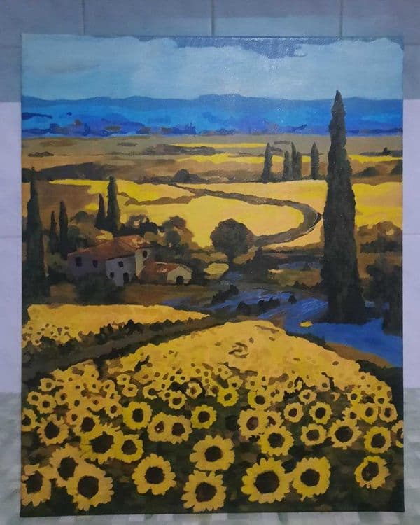 Интерьерная для Дома,для Подарка НОВАЯ Картина Природа Подсолнухи — 1