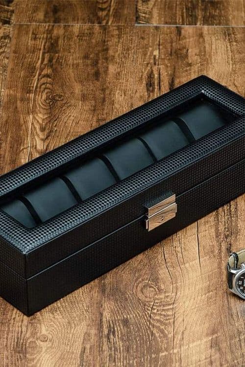 Шкатулка для часов Carbon Fiber Leather Watch Box — 3