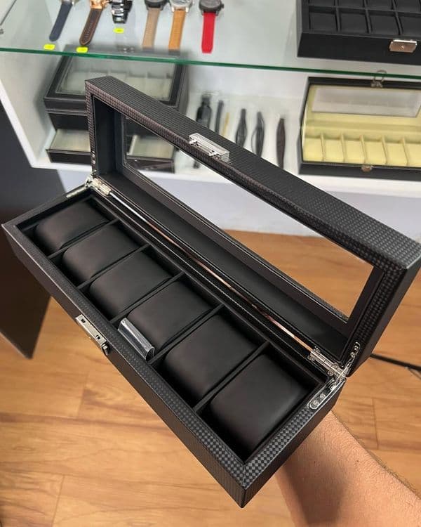 Шкатулка для часов Carbon Fiber Leather Watch Box — 7