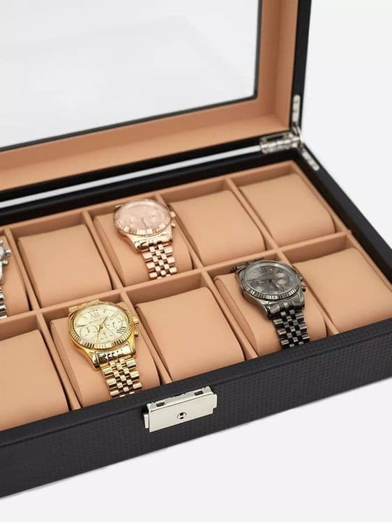 Шкатулка для часов Carbon Fiber Leather Watch Вох 12 — 5