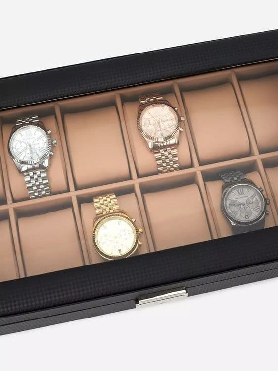 Шкатулка для часов Carbon Fiber Leather Watch Вох 12 — 7