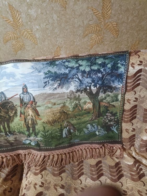 Гобелен немецкий прошлого века "Богатыри" — 3