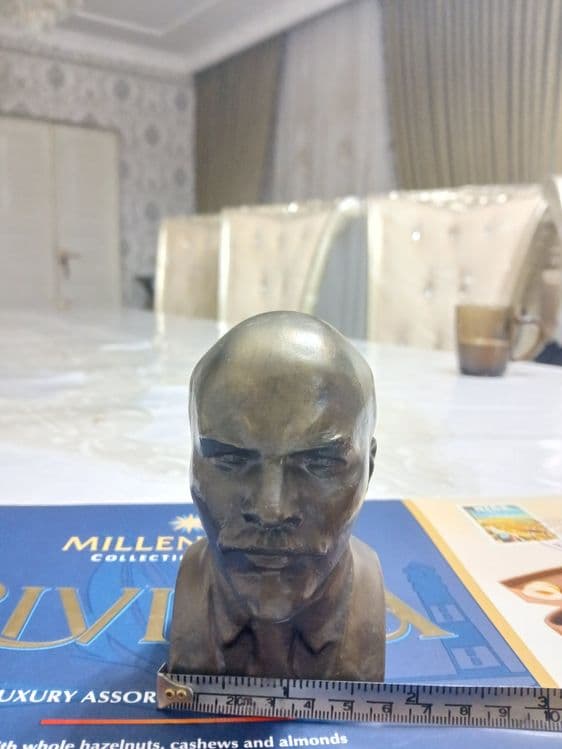 Металический бронзвий бюст ленина — 6