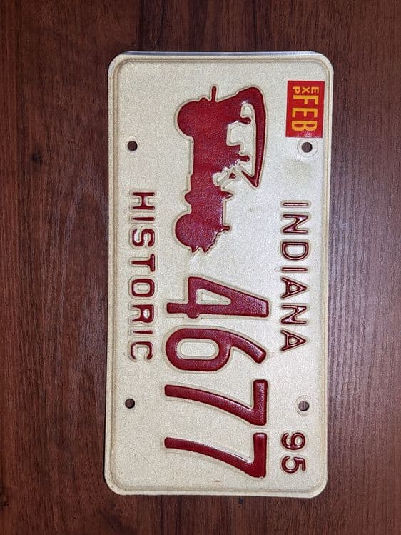 Номерной знак США Indiana 1995 Historic оригинал коллекционный — 1