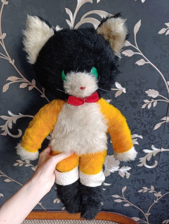 Старинная коллекционная мягкая игрушка Кот — 1