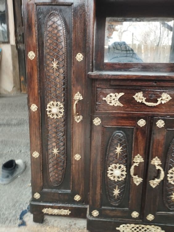 Старинный антикварный мебель буфет бар бронза — 6