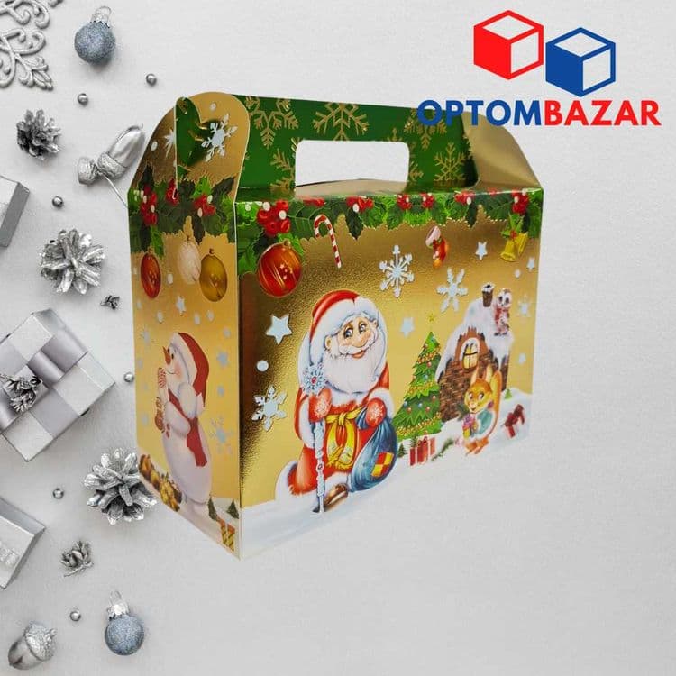 Yangi yil sovg'asi uchun mo'ljallangan, karton karobka optom — 6