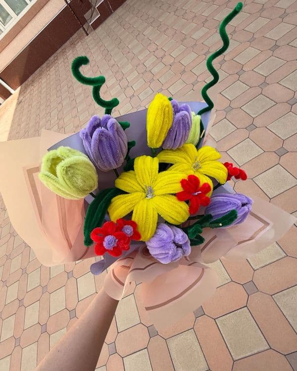 Букет из синельной(пушистой) проволки — 3