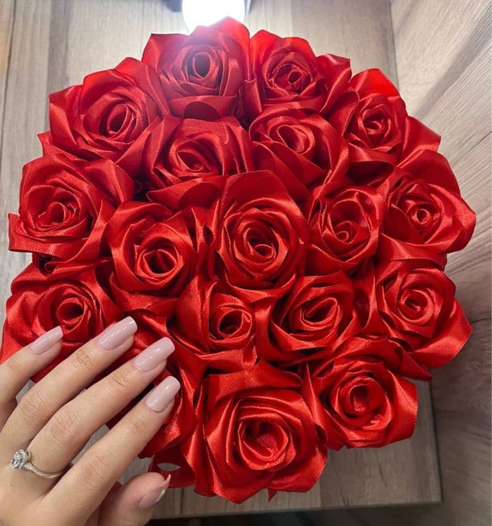 Роза из атласных ленточек — 2