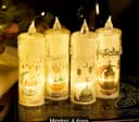 4 dona LED Ramazon Sham Chiroqlari - Batareyka Bilan Ishlaydigan,