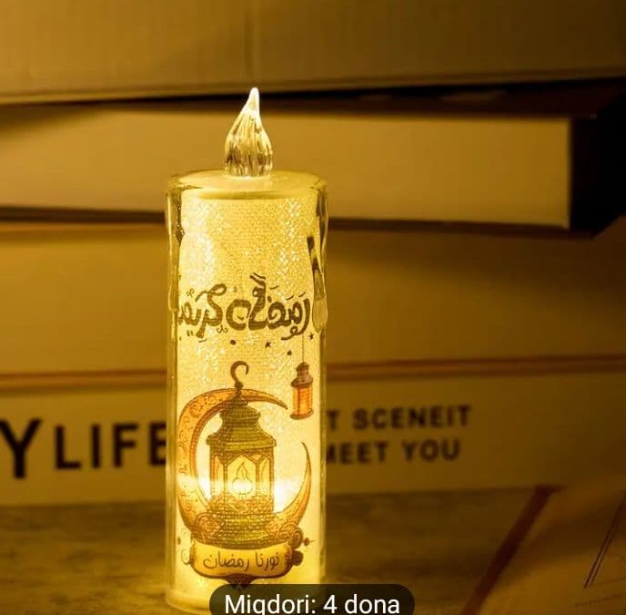 4 dona LED Ramazon Sham Chiroqlari - Batareyka Bilan Ishlaydigan, — 5