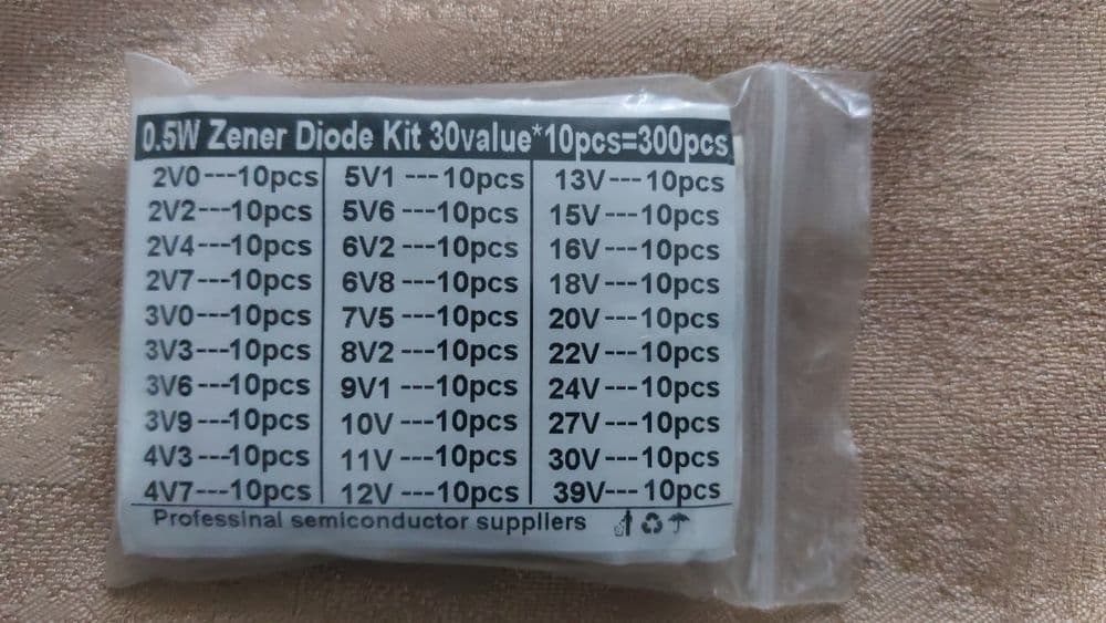 Набор стабилитронов 300 шт 0.5W 2V0-39V DO-35 — 6