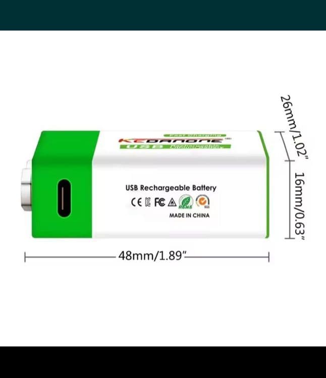 9 V вольт Аккумулятор Крона батарейка заряжаемая для металлоискатель — 10