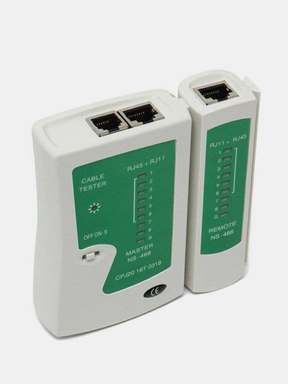 Lan tester тестер для проверки сетевого кабеля RJ45 + крона батарея — 2
