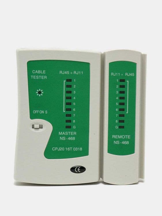 Lan tester тестер для проверки сетевого кабеля RJ45 + крона батарея — 3