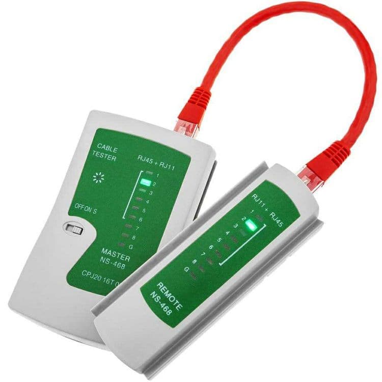 Lan tester тестер для проверки сетевого кабеля RJ45 + крона батарея — 5
