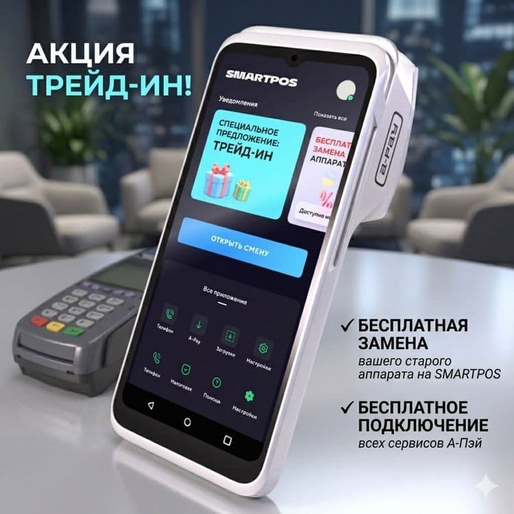 Кассовый аппарат+Терминал 3 в 1. UZCARD/HUMO — 1