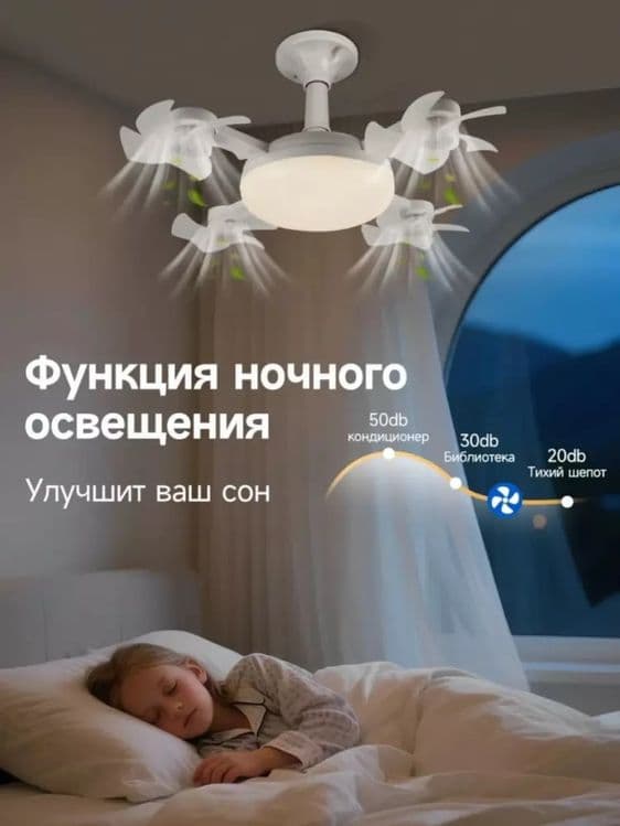 Ventilador Teto LED Pro 60W E27 – zamonaviy yoritish va sovitish yechi — 6