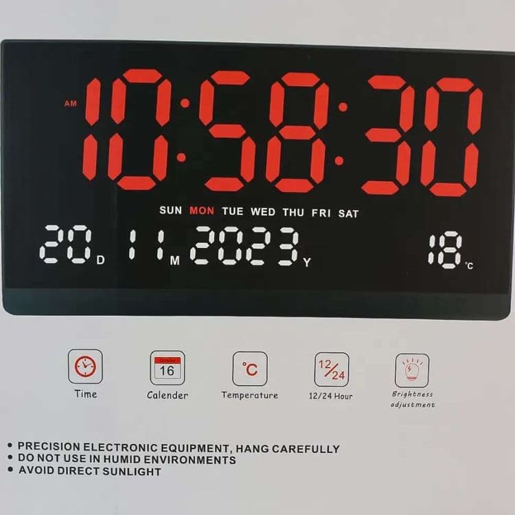 Электронный часы настенные 48×26 см — 8