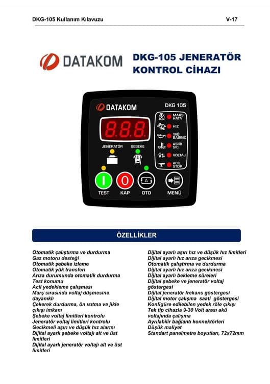 DATAKOM DKG-105 Generator Automatic — 2