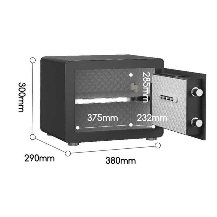 Сейф Deli "ET570", электронный код + ключ, 300х380х290 мм, 18 кг — 3