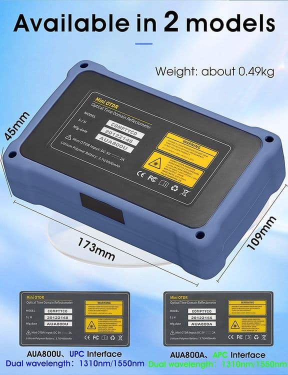 COMPTYCO AUA800U/AUA800A Mini OTDR – Optik Tolali Tarmoq Testeri — 4