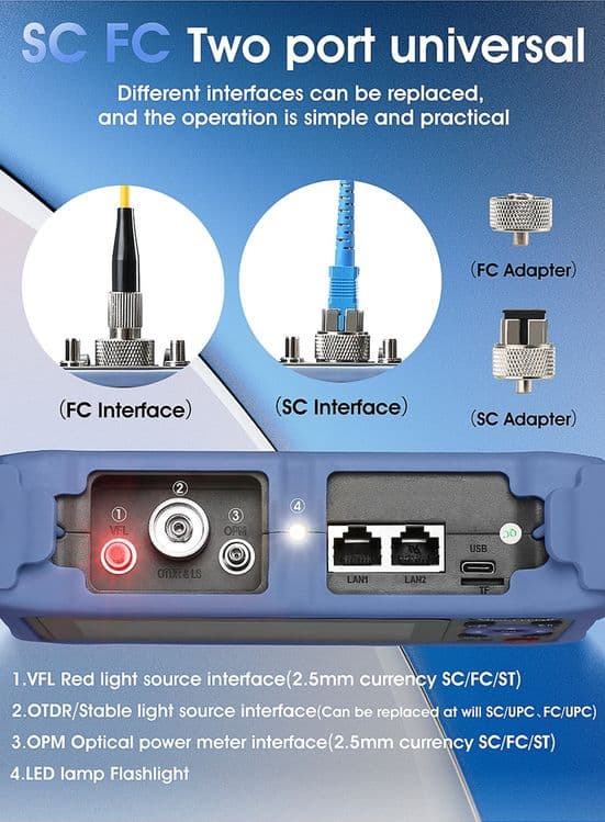 COMPTYCO AUA800U/AUA800A Mini OTDR – Optik Tolali Tarmoq Testeri — 5