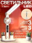 Stol usti LED chiroq, 6in1 (chiroq,fan,soat,termometr,tungichiroq).
