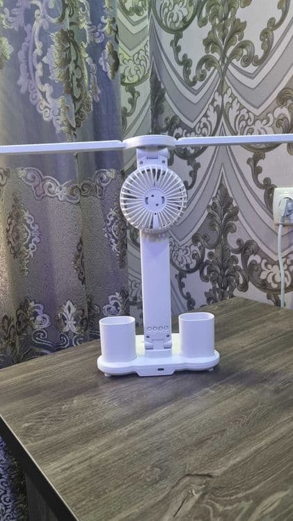 Stol usti LED chiroq, 6in1 (chiroq,fan,soat,termometr,tungichiroq). — 4