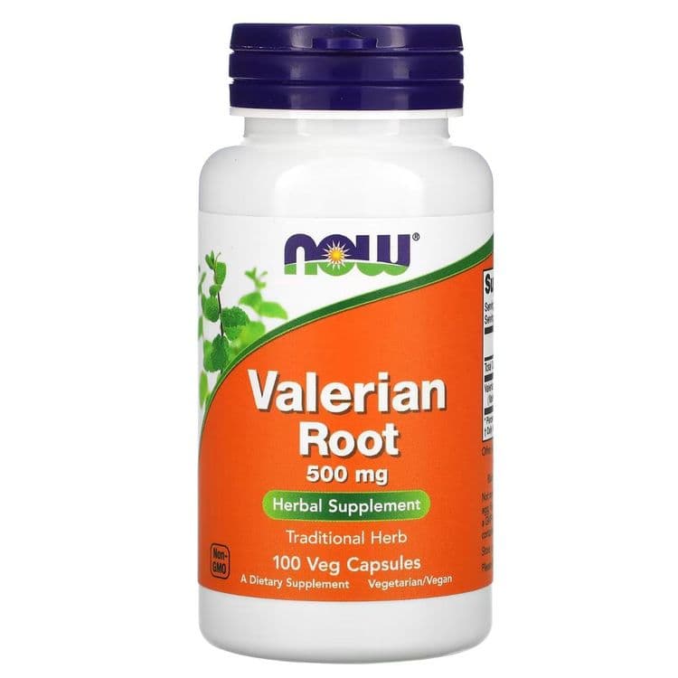 Корень валерианы, NOW Valerian Root 100 капсул — 1